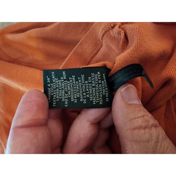 Women's Lauren Ralph Lauren Orange Solid Peasant M Lace Tunic Lagenlook Breath - Picture 7 of 14